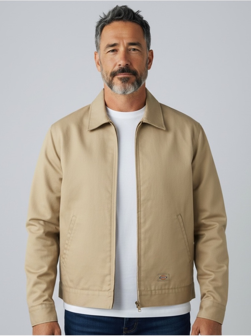 Dickies Tan Work Jacket with Black Quilted Lining Mens Size XL